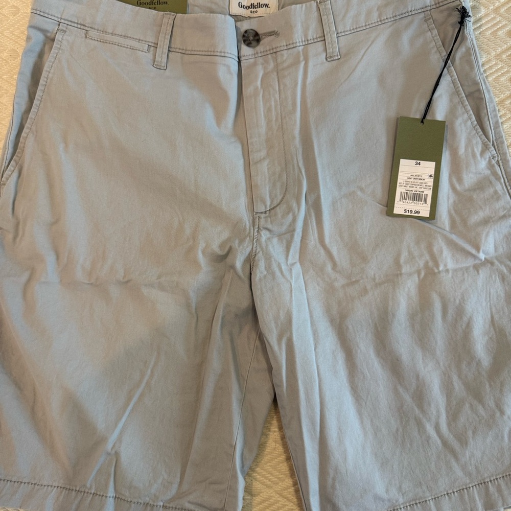 NWT Goodfellow & Co. Men's Light Gray Flat Front Shorts